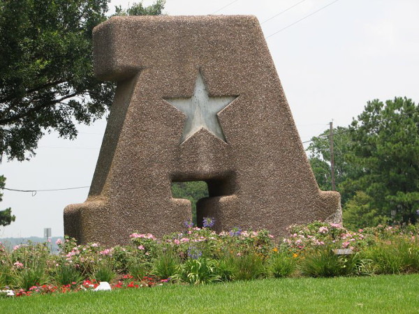 The A sign for the community of Atascocita near Houston TX