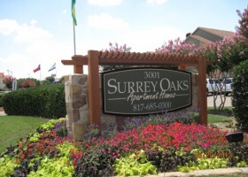 Surrey Oaks Apartments Sign in Bedford TX